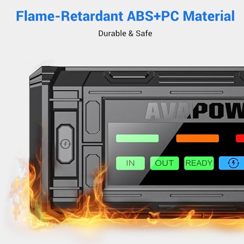Image of AVAPOW TJ18 5000A Battery Jump Starter Portable with 4 inch HD Display PD 18W Fast Charging,12V Jump Box, Car Battery Jump Starter for 8.0L Gas & Diesel Engines
