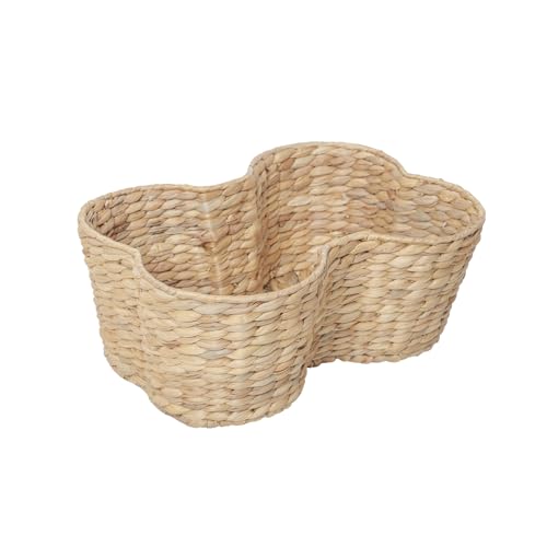 Water Hyacinth Dog Toy Basket, Bone Shaped Dog Toy Storage Basket, Pet Toys Organizer Bin, Handmade 16' x 13' x 7'
