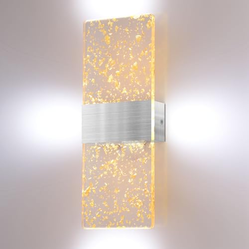 LongZYU Apliques Pared Led Interior 7W, Apliques Interior Acrílico Lámpara de Pared LED Moderna, Para Iluminación Arriba y Abajo para Dormitorio, Salón, Pasillo, Escalera(Blanco Frío)