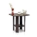 Furinno SIMPLE DESIGN Side Table, 2-Tier End Table, Open Shelves Night Stand, Bedside Table, for Living Room, Bedroom, Dark Brown