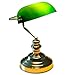 Produktbild INNOVATE Bankerlampe Grün  36cm hohe Bürolampe E27  englische Retro Schreibtischlampe Messing  1,5m Kabel mit Kippschalter und Eurostecker  Bibliothekslampe Lampenschirm Acrylglas Grün