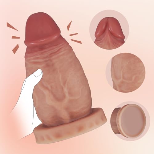 Image of 3.9'' Diameter Huge Thick Dildo, 8.26 inch Silicone Gaint Girth Dildos, Butt Plug Sex Toy for Anal Stretcher, Extra Large Monster Dildo No Balls for Advanced Player