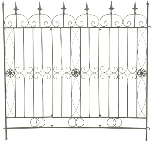 CLP Gartenzaun Mangold I Rankzaun Aus Eisen I Steckzaun-Element Ohne Betonieren, Farbe:antik-grün