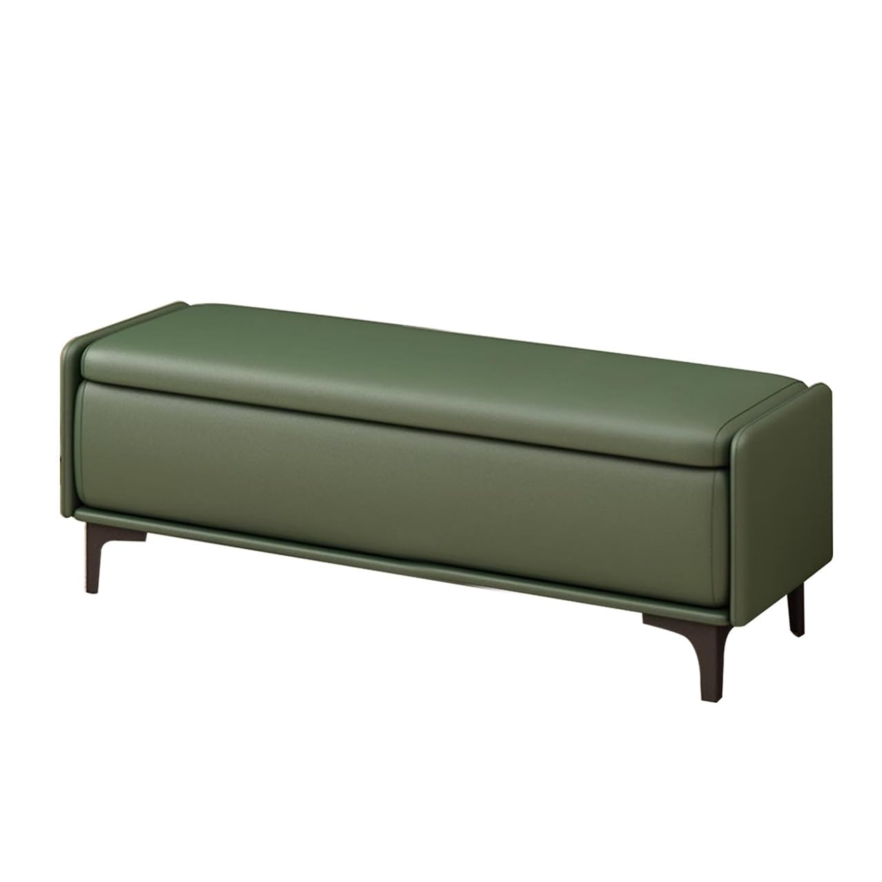 Banc de rangement en similicuir ottoman chic pieds en métal