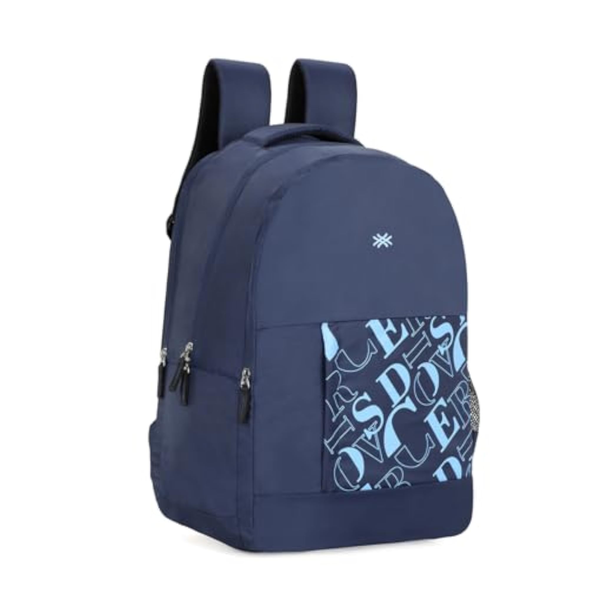 Unisex Casual Polyester Backpack, Navy & Light Blue