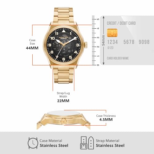 Image of Michael Kors Panorama Gold Automatic Stainless Steel Watch MK9218
