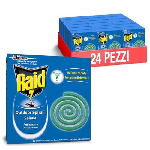 Raid Spirali Antizanzare, Formato Scorta 24 Confezioni Da 10...