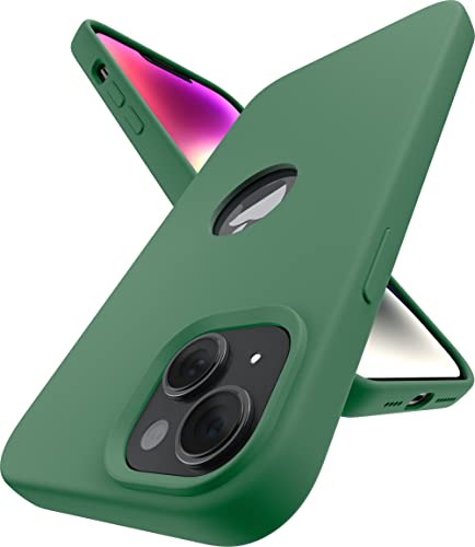 Image of Vaku Luxos Liquid Silicon Logo-Cut for iPhone 14 Plus Cover Case, Soft TPU, Shockproof, Scratch Resistant, 6 Feet Drop Protection, Compatible with iPhone 14 Plus Back Cover - Pine Green