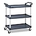 Royal Catering Carro De Servicio Carrito para Hostelería RC-ST910SS (con 2 Frenos de estacionamiento, 3 estantes, Capacidad de Carga: 150 kg)