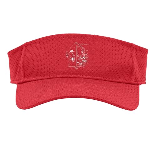 Lantern Light Garden Flowers Archway Stairs Butterfly Nature Sport Sun Visor, Adult, One Size, Red