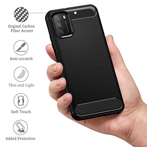 TesRank Cover Xiaomi Poco M3, [Fibra di Carbonio]