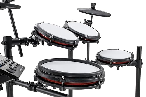 Alesis Nitro Max Kit Batería Electrónica con Parches Silenciosos de Malla, Caja de Doble Zona de 10”, Bluetooth, 440+ Sonidos Auténticos, Lecciones Drumeo, USB MIDI, Pedal de Bombo