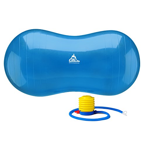 Black Mountain Products Blue Peanut Ball Peanut Stability Ball with Pump 1000Lb Static Weight Capacity - Thumbnail 2