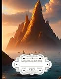 Composition Notebook College Ruled: Golden Sea with Dramatic Lighting, Highest Quality and Detail, 8K and 12K, Photorealistic Image, Size 8.5x11 Inches, 120 Pages