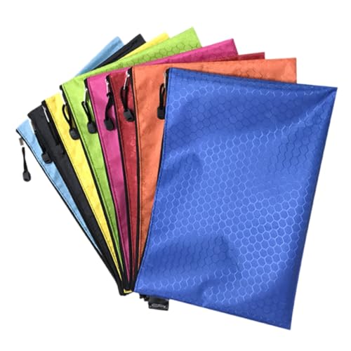 CIYODO Bolsa de Archivo con Cremallera Patrón de Bolas Oxford Resistente para Oficina y Viaje Bolsa de Documentos Versátil y Duradera Color Aleatorio Color Aleatorio