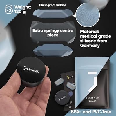 Jawliner 3.0 (Original) Jawline Exerciser - Jaw Exerciser to Define Your Jaw - Jaw Trainer - Double Chin Exerciser to Reduce Double Chin Jawline Sculptor to Shape Your Face (Beginner)