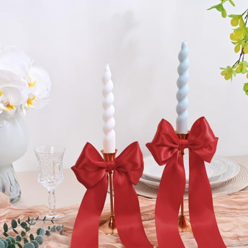 Image of 100 Yards Red Satin Ribbon Polyester Ribbon for Gift Wrapping Very Suitable for Weddings Party Hair Bow Invitation Decorations and More（1-1 /2 inch X 50Yards X 2 Roll）