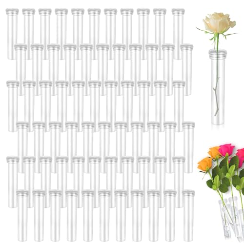 qhklew 100 Piezas Tubos de Flores, Tubos de Flores de PláStico, Tubos de Agua Florales Plástico Reutilizables, para Flores Durante el Transporte Fresco, para Arreglos de Flores