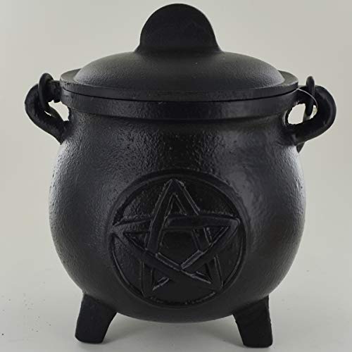 Pentagrama de hierro fundido con diseño de caldero y bruja y accesorio mágico para regalo de neopreno Wicca Potions Cover