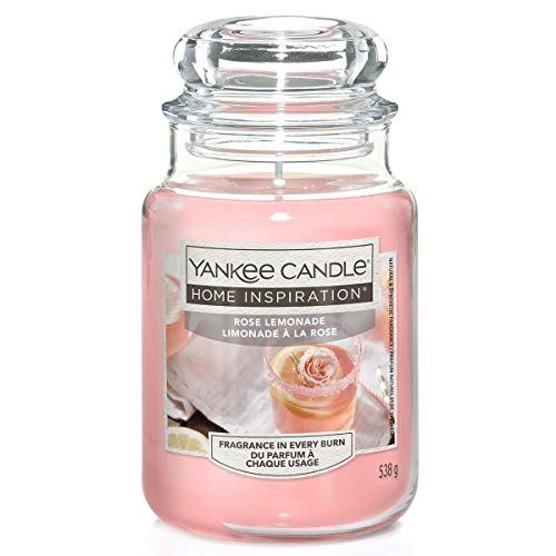 Yankee Candle Home Inspiration Vase moyen Rose Lemonade 538Gr, Rose