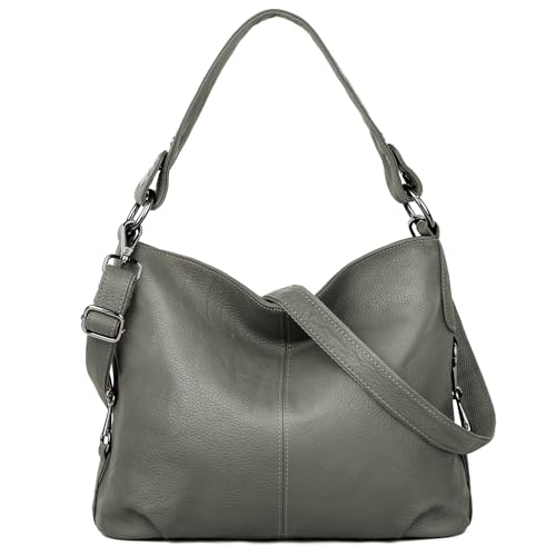 Image of YALUXE Women's Real Leather Shoulder Bags Hobo Handbags Purse Crossbody Bag