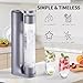 Sparkling Water Machine, Seltzer & Carbonator for Drinks, Soda Steaming Dispenser, Carbonator Machine with 2 BPA Free Bottles, Compatible with Screw-in 60L CO2 Cylinder(NOT Included), GREY