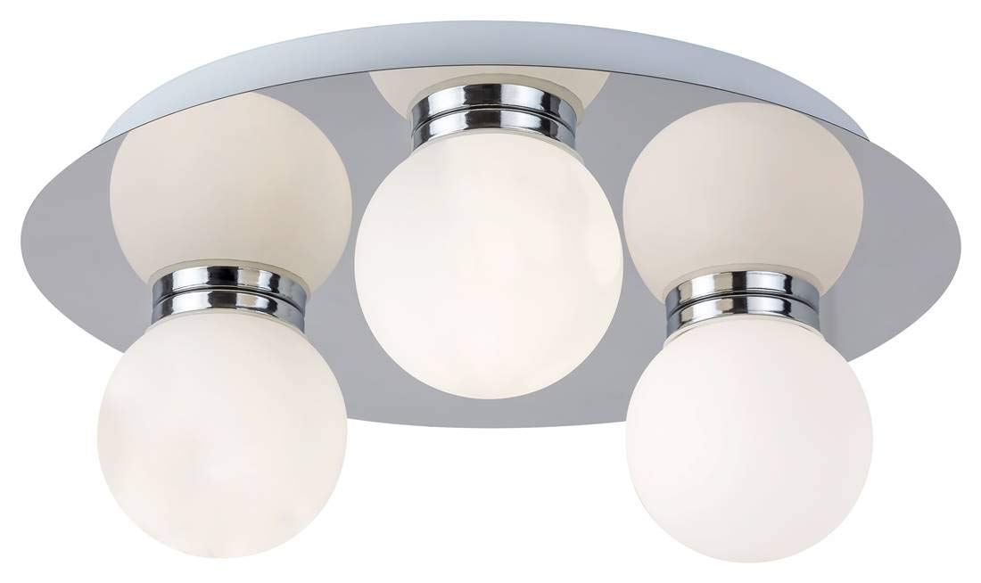 Bagno luce Becca metallo/vetro cromato/bianco Ø30cm IP44