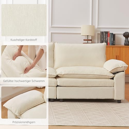 JIEXI Ecksofa Mit Schlaffunktion, Sofas Und Couchs, Modulares Ecksofa, Wohnlandschaft U Form, L Form Eckcouch, Für Couch Wohnzimmer Schlafzimmer Büro Wohnung, Chenille-Stoff 288 x 132 cm – Bild 6