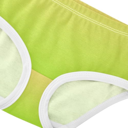 Joisal Cotton Toddlers Underwear Floral Yellow Fruit Green Gradient Little Girl Panties Fun Briefs Girls Undies 2t4