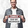 Danger Keep Off Breakwater Sign, 10x7 Inches, 4 Mil Vinyl Decal Stickers Weather Resistant, Made in USA by My Sign Center #1