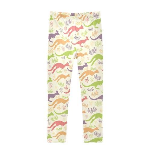 Girls Basic Leggings Baby Girls Pants Colorful Kangaroo Soft Footless Stretchy Tights Pants 4-10Y