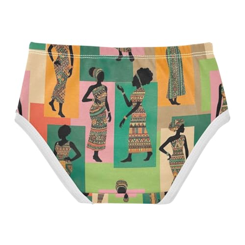 Retro Women Colorful Toddler Girl Undies, Cotton Girls Underwear, 2T–8 Years2