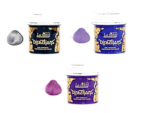3 X La Riche Directions Semi-Permanent Hair Colour Silver, Lilac & Lavender