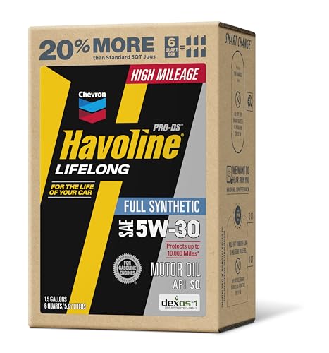 Image of Havoline Motor Oil 5w30 PRO-DS Lifelong Full Synthetic Smart Change Engine Oil, 5W-30, 6 Quarts, Pack of 2