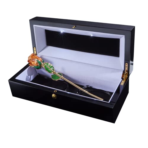 Eternal Rose Pearl Collection - Real 24K Gold Dipped Rose - Gift For Her - Mother's Day (Autumn Light) #TOP5