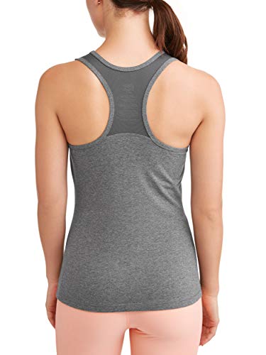 Athletic Works Women's Dri More Core Shelf-Bra Racerback Tank, Charcoal, L