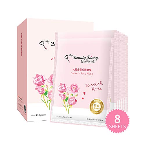My Beauty Diary Damask Rose Facial Mask Softening And Brightening Collagen Essence Face Sheet Mask For Natural Look 8 Buy Online In Aruba At Aruba Desertcart Com Productid 34518548
