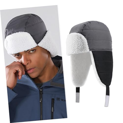 Unisex Windproof Hat for Boy Girl Warm Outdoor Ski Hat Soft Lining for Cold Weather Activities Black3