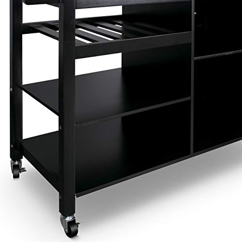 image for BELLEZE Kitchen Island Cart On Wheels Rolling Kitchen Cart With Storag
