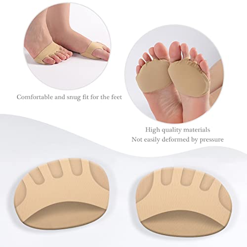 Image of SooGree 2 Pairs Honeycomb Fabric Forefoot Pads Men Women Soft Metatarsal Foot Pads Soft Gel Ball of Foot Cushions for Pain Relief