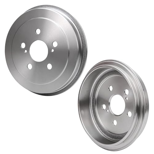 Image of Detroit Axle - Brake Kit for 04-08 Toyota Prius Brake Drums Drilled and Slotted Brake Rotors Ceramic Brakes Shoes Brake Pads 2004 2005 2006 2007 2008 Front and Rear Replacement