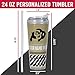Rico Industries NCAA Colorado Buffaloes Standard 24oz Personalized Tumbler W/Hinged Lid - Team Colored Travel Tumbler - Keeps Drinks Cold or Hot
