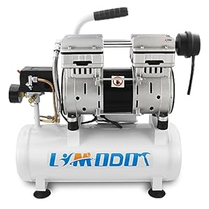 Air Compressor, Ultra Quiet, Only 60dB, 2 Gallon Steel Air Tank, Oil Free, 2.5 CFM at 90 PSI, Fast 14s Recovery Time, Ideal For Shop, Garage, Nail Gun, Pneumatic Tools, 1HP