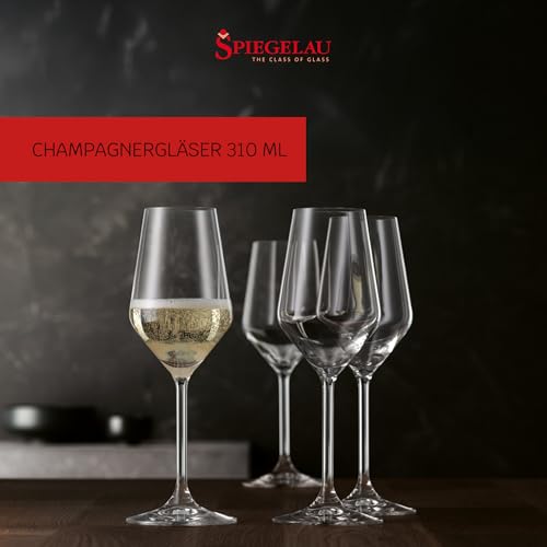 Foto von Spiegelau Champagner Gläser 310 ml, 4 Stück, Style, 4670185, Sektgläser aus Kristallglas, Champagnergläser spülmaschinenfest