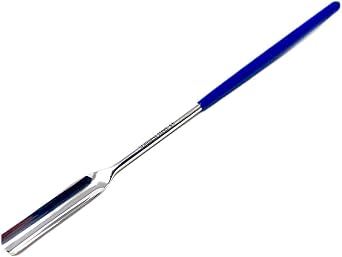 Stainless Steel Micro Lab Scoop Half Rounded Spoon Spatula Sampler with Vinyl Handle 9"