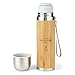Northcore bambusowy termos ze stali nierdzewnej butelka ekologiczna 360 ml z kubkiem