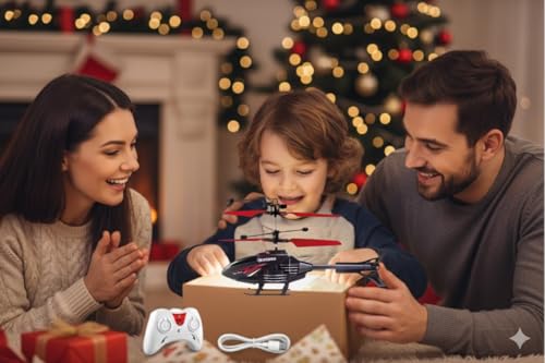 Image of RC Helicopter with Hand Gravity Sensor for Kids 4+, Flying Remote Control Helicopter Toy, Chargeable with Safety Sensor, Indoor Outdoor Play, for Boys & Girls - Pack of 1 (BlackRed)
