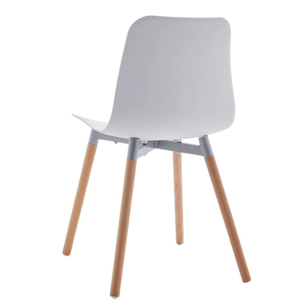 Shiito | Modelo Ragnar - Pack de 2 Sillas de Comedor de Estilo Nórdico | Diferente y Elegante | 47 x 42 x 84 cm - Color Blanco | con Patas de Haya
