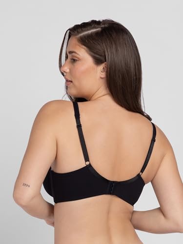 Soutien-gorge femme à bonnets pleins anti-marques sous les t-shirts en microfibre noire