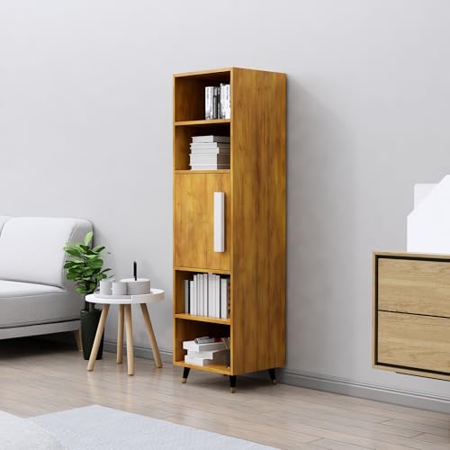 Image of Bniture Bookshelf for Home | Engineered Wood Book Shelf with 1 Door & 4 Shelf | Open Book Shelf Stand for Library | Multipurpose Display Organizer for Living Room, Study & Office | Giant Wood